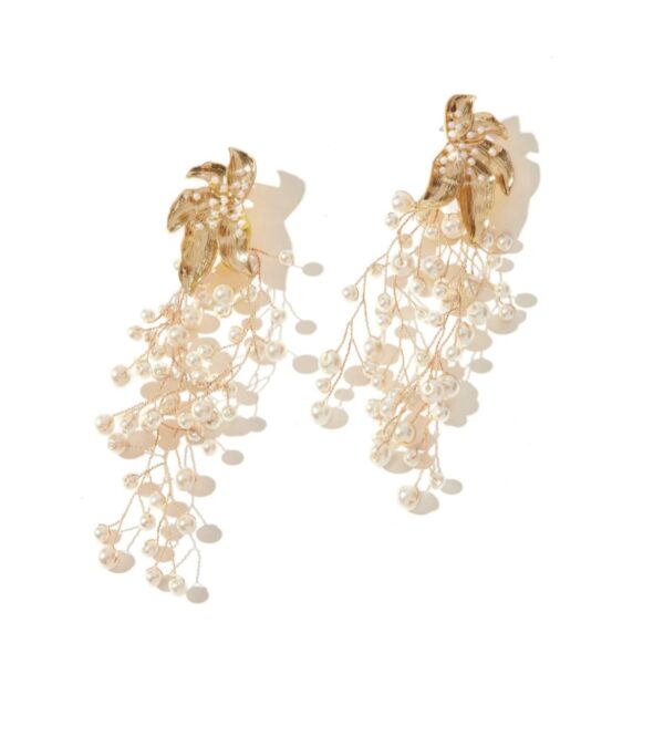 grote oorbellen, parels, wit, goud, statement, sieraden, dames, leuke, mooie