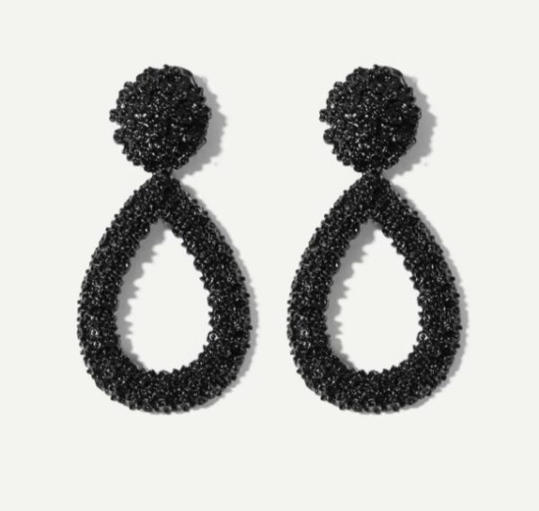 grote oorbellen, zwart, ovaal, statement, sieraden, dames, leuke, mooie