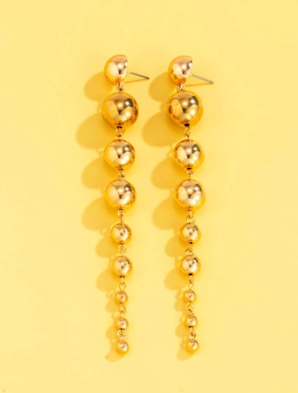 Grote Oorbellen, Lang, statement, Bubbel, Goud