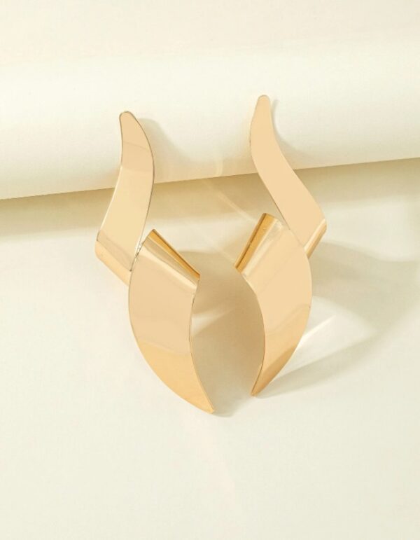 Grote Oorbellen, Lang, statement, goud, Krul