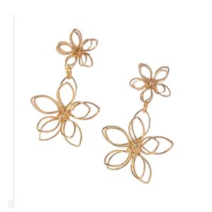 Statement Oorbellen, Bloem, goud, grote, subtiel, Design