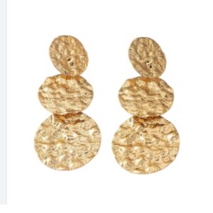Statement Oorbellen, Drie Rondjes, groot, goud