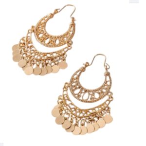 Statement Oorbellen, goud, grote, Muntjes