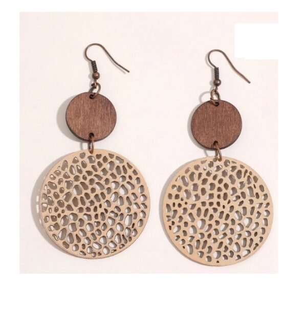 Statement Oorbellen, grote, Oorhangers, goud, hout, Sariah