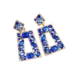 Blauwe Grote Oorbellen, Diamant, sieraden, dames, accessoires, hippe, leuke