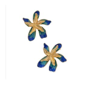 Bloem Oorbellen, Statement, Blauw, sieraden, dames, accessoires, hippe, leuke