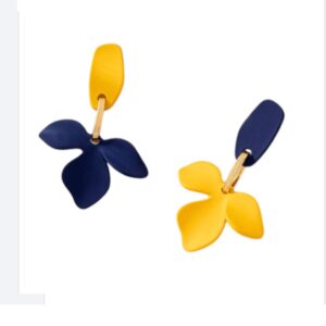 Gekleurde Oorbellen, Blauw, bloem, sieraden, accessoires, Geel, dames, vrouw, zomer, lente