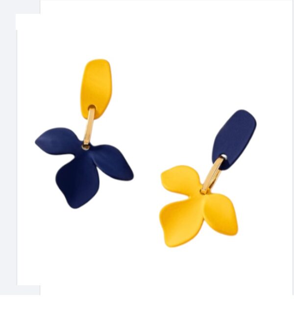 Gekleurde Oorbellen, Blauw, bloem, sieraden, accessoires, Geel, dames, vrouw, zomer, lente