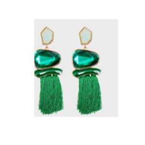 Groene Oorbellen, Diamant, Kwast, statement, groot, dames, sieraden, vrouw