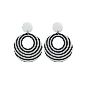Grote Oorbellen, Zwart, dames, vrouw, sieraden, Wit