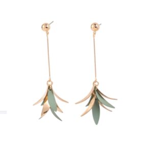 Lange Oorbellen, Hanger, Goud, Groen, sieraden, dames, vrouw, accessoires