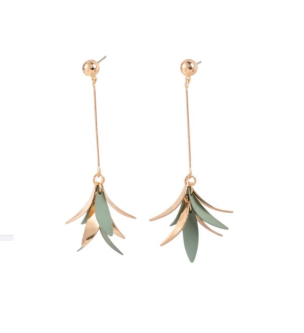 Lange Oorbellen, Hanger, Goud, Groen, sieraden, dames, vrouw, accessoires