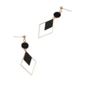 Oorbellen Hanger, Goud, Zwart, sieraden, dames, accessoires, hippe, leuke