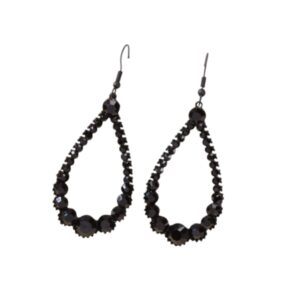 Oorbellen Hanger, Zwart, Steentjes, sieraden, dames, accessoires, hippe, leuke