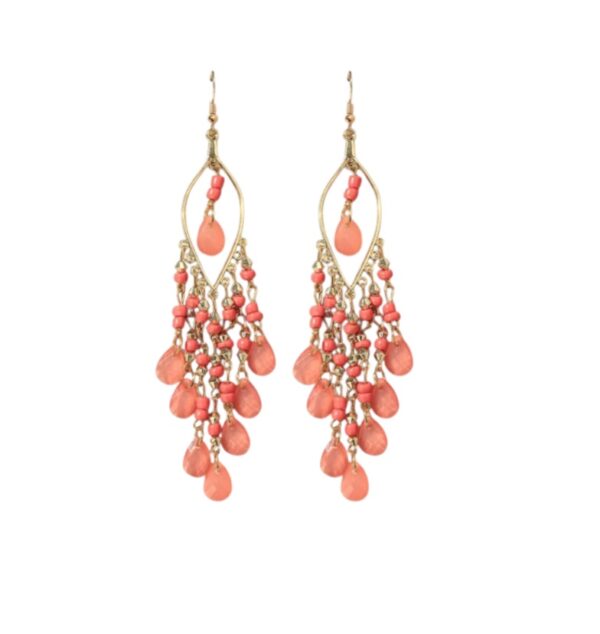 Oorhangers, Kralen, Roze, Oorbellen, sieraden, dames, accessoires, kralen, zomer, leuke