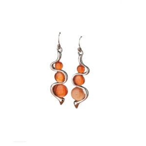 Oorhangers, Oranje, Zilver, oorbellen, sieraden, dames, vrouw, accessoires
