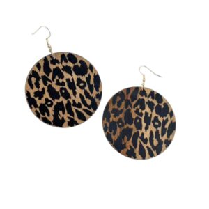 Oorhangers, Rond, Luipaard, Oorbellen, sieraden, dames, vrouw, leuke, mooie, print, accessoires