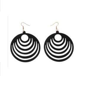 Oorhangers, Rond, Zwart, Oorbellen, sieraden, dames, accessoires, hippe, leuke