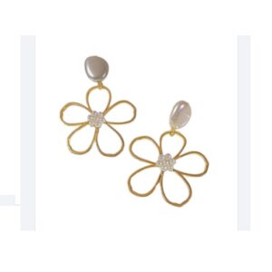 parel oorbellen, dames, sieraden, vrouw, groot, statement, bloem