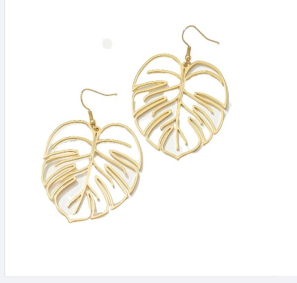 Statement Oorbellen, Blad, vrouw, dames, sieraden, accessoires, zomer, leuke, hippe, Goud