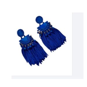 Statement Oorbellen, Blauw, sieraden, dames, vrouw, accessoires, Kwastje, hippe, leuke