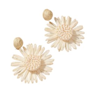 Statement Oorbellen, Bloem, dames, vrouw, sieraden, hippe, leuke, zomer, lente, accessoires, Wit