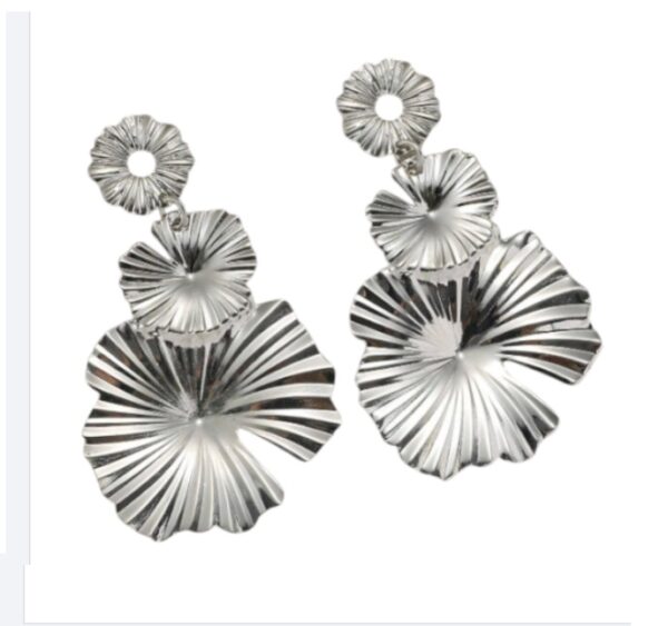 Statement Oorbellen, Bloem, dames, vrouw, sieraden, hippe, leuke, Zilver
