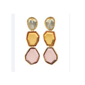 Statement Oorbellen, Diamant, Roze, dames, vrouw, sieraden, accessoires, leuke, Geel
