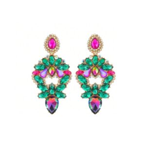 Statement Oorbellen, Groen, Kristallen, kristallen, diamanten, sieraden, dames, accessoires, hippe, leuke