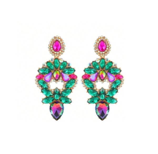 Statement Oorbellen, Groen, Kristallen, kristallen, diamanten, sieraden, dames, accessoires, hippe, leuke
