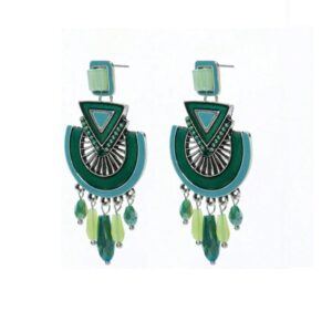 Statement Oorbellen, Hanger, dames, vrouw, kralen, Groen