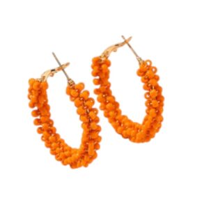 Statement Oorbellen, Kralen, dames, vrouwen, sieraden, Oranje