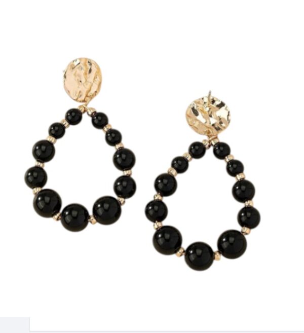 Statement Oorbellen, Kralen, Zwart, sieraden, dames, accessoires, vrouw, hippe, leuke