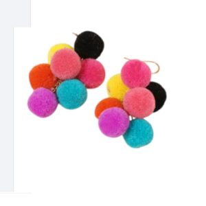Statement Oorbellen, Pom Pom, oorhangers, sieraden, dames, vrouw, accessoires, kleurrijk, gekleurde, zomer, lente