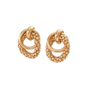 Statement Oorbellen, Rond, Dubbel, Cirkel, sieraden, leuke, accessoires, hippe, goud
