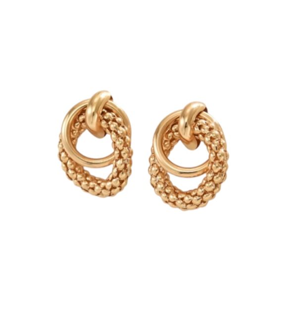 Statement Oorbellen, Rond, Dubbel, Cirkel, sieraden, leuke, accessoires, hippe, goud