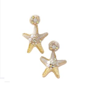 Statement Oorbellen, Zeester, Kralen, groot, sieraden, zomer, vrouw, dames, leuke, hippe